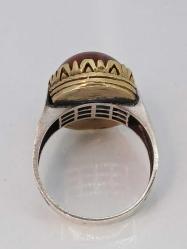 GÜMÜŞ ERKEK YÜZÜK, AKİK TAŞLI