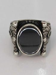 GÜMÜŞ YÜZÜK, ONİX TAŞLI, ZİRKON TAŞ İŞLEMELİ