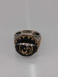 GÜMÜŞ YÜZÜK, ARAPÇA VATAN YAZILI , ONİX TAŞLI