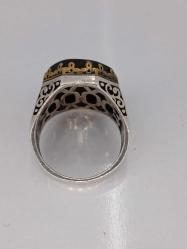 GÜMÜŞ YÜZÜK, ARAPÇA VATAN YAZILI , ONİX TAŞLI