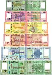 Lübnan 1000-5000-10000-20000-50000-100000 Livre 2014-2020 Çil UNC 6’lı Set Koleksiyon Para