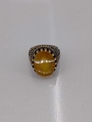 GÜMÜŞ YÜZÜK, DAMLA KEHRİBAR TAŞLI