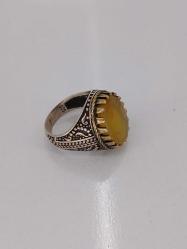 GÜMÜŞ YÜZÜK, DAMLA KEHRİBAR TAŞLI