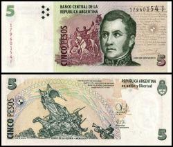 Arjantin 50-20-10-5 Pesos Kağıt Para Set Çil ( Unc ) 4'Lü Set Koleksiyon Para