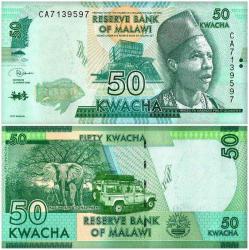 Malawi 20-50-100-200-500 Kwacha Kağıt Para Set Çil ( Unc ) 5'Li Set Koleksiyon Para