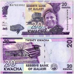 Malawi 20-50-100-200-500 Kwacha Kağıt Para Set Çil ( Unc ) 5'Li Set Koleksiyon Para