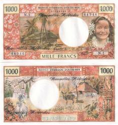 Yeni Hibritler 1979 Yılı 1000 Francs Kağıt Para Çil (unc) Koleksiyon Para Nadir