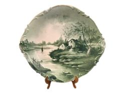 Fransız Limoges Dev Boy Dekor Ve Duvar Tabağı Sanatçı İmzalı 34,5 x 31,5 cm ölçülerinde