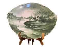 Fransız Limoges Dev Boy Dekor Ve Duvar Tabağı Sanatçı İmzalı 34,5 x 31,5 cm ölçülerinde