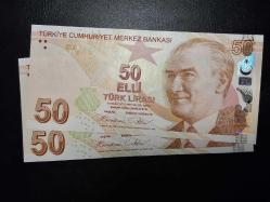 9. EMİSYON 50 TÜRK LİRASI G 002 000487-000488  ÇİL- SERİ TAKİPLİ TCM 4550