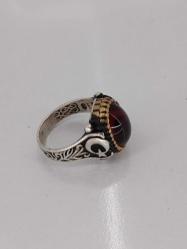 GÜMÜŞ YÜZÜK, KIRMIZI ZİRKON TAŞLI