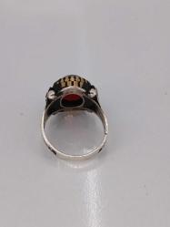 GÜMÜŞ YÜZÜK, KIRMIZI ZİRKON TAŞLI