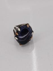 GÜMÜŞ YÜZÜK, MAVİ KAPLAN GÖZÜ, PENÇE TASARIM