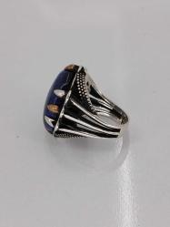 GÜMÜŞ YÜZÜK, MAVİ KAPLAN GÖZÜ, PENÇE TASARIM