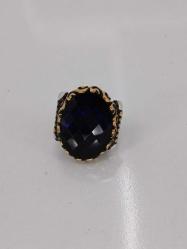 GÜMÜŞ YÜZÜK, LACİVER SAFİR TAŞLI