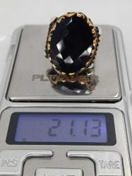 GÜMÜŞ YÜZÜK, LACİVER SAFİR TAŞLI