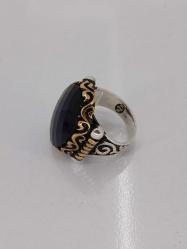 GÜMÜŞ YÜZÜK, LACİVER SAFİR TAŞLI