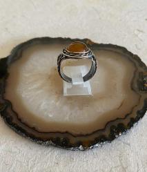 Özel İmalat 925 Ayar Gümüş Akik Taşlı Yüzük