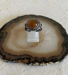 Özel İmalat 925 Ayar Gümüş Akik Taşlı Yüzük