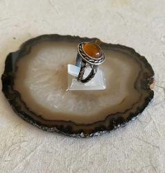 Özel İmalat 925 Ayar Gümüş Akik Taşlı Yüzük