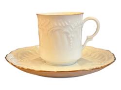 Fransız Limoges gofreli porselen türk kahvesi fincanı