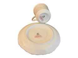 Fransız Limoges gofreli porselen türk kahvesi fincanı