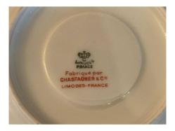 Fransız Limoges gofreli porselen türk kahvesi fincanı