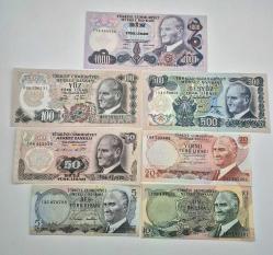 5 ₺ ile 1000 ₺ Arası 6 Emisyon 7,li  full Set