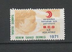 1971 TÜRKİYE ULUSAL VEREM SAVAŞ DERNEĞİ YARDIM PULU MNH