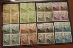 1942-1943 Birinci İnönü Serisi Posta Pulları Dörtlü blok MNH