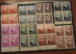 1942-1943 Birinci İnönü Serisi Posta Pulları Dörtlü blok MNH