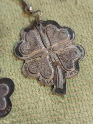 YONCA YAPRAĞI GÜMÜŞ KOLYE UCU 900 AYAR 2 Adet.  3,40 GRAM.