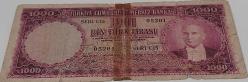 5.EMİSYON 1.TERTİP 1000 TÜRK LİRASI (MOR BİNLİK) KAĞIT PARADIR SERİ C15 05201 NOLU TEMİZ KONDİSYONDADIR KATALOK DEĞERİ;200 DOLAR ÇOK NADİR