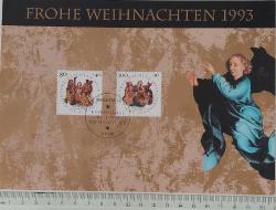 1993 ALMANYA HRİSTİYANLIK DİNİ BAYRAMI TEMALI İKİ PULLU ORİJİNAL POSTA KARTI 2BB ÇOK NADİR