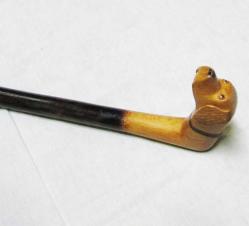 ViNTaGe KÖPEK BaŞLı EL OYMA AĞAÇ BASTON....