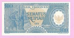 INDONESIA 100 RUPIAH 1964 P 98 UNC (TK 19 698) ÇİL