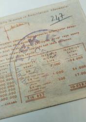 MİLLİ PİYANGO 31 ARALIK 1956 ÇEKİLİŞİ  474170 NOLU ÇEYREK BİLETİ 340