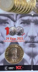 5 Türk Lirası Türkiye Cumhuriyeti 100' Yıl Baskılı 2023  ilk Madeni 5 Türk Lirası