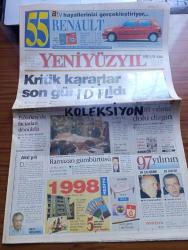 Yeni Yüzyıl Gazetesi - Turkish Newspaper - 31 Aralık 1997 - refah davası ve Ağar Bucak için karar günü - Bakırköy'de trene bomba faciadan döndü 6 yaralı - yılbaşı hediyesi almak isteyenler mağazalarda kuyruk oluşturdu fotoğraf - 97 yılının en çalışkanı Süleyman Demirel en hızlısı Kubilay Uygun - Ramazan ihtiyaçlarını karşılamak isteyen istanbullular Mısırçarşısı'na akın ettiler - İbrahim Tatlıses Atv'de ezan okuyacak - hayat bu yazan Ali Kırca - Atv'de süper yılbaşı programı tam sayfa reklam - Yasa yenilenirse Sakıp Sabancı'nın katili Mustafa Duyar'a af - Yekta Güngör Özden bugün son kez anayasa nöbetinde - İstanbul Valisi Kutlu Aktaş öğrenci olaylarında polis yanlı davrandı dedi - Ağır Roman filmi başrolde Müjde Ar Ve Okan Bayülgen sinemalarda - Amerika'da gelecek hafta yargılanacak olan Unabomber Kaczynski fotoğraf - heykeltraş İlhan Koman anılıyor - geçsin mevsimler yıllar yazan Mıgırdiç Magrosyan - Haşmet Zeybek'in yazdığı uygarlık çöplüğü 14 ocak'tan itibaren Muammer Karaca'da