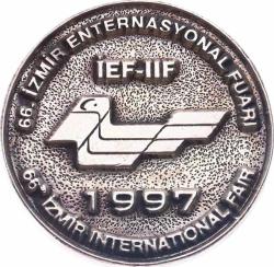1997 Yılı İzmir Enternasyonal Fuarı Gümüş Hatıra Madalyonu MVM2158 #270