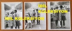 YEŞİLÇAM'IN YILDIZI HÜLYA KOÇYİĞİT'İN ORİJİNAL BÜYÜK BOY 3'LÜ FOTOĞRAF SETİ - 24 x 18 cm EBADINDA - HÜLYA KOÇYİĞİT ve EŞİ SELİM SOYDAN, FRANSA PARİS GEZİSİNDE TARİHİ ZAFER TAKI ANITININ BULUNDUĞU CADDEDE YÜRÜRLERKEN ÇEKİLMİŞ 3 FARKLI KARE