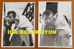 YEŞİLÇAM'IN YILDIZI HÜLYA KOÇYİĞİT'İN ORİJİNAL BÜYÜK BOY 2'Lİ FOTOĞRAF SETİ - 24 x 18 cm EBADINDA - HÜLYA KOÇYİĞİT ve EŞİ SELİM SOYDAN, FRANSA PARİS GEZİSİNDE EYFEL KULESİNE ÇIKIŞLARI SIRASINDA ÇEKİLMİŞ 2 FARKLI KARE