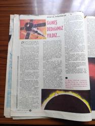 Milliyet Çocuk Dergisi - Turkish Newspaper - Cilt 3 Sayı 65  - 1970'li yıllar - uzaya yolculuk - Red Kit Grandük - yazılar ve resimler Goscınny Ve Uderzo - Grandük Leonid uşağı Bulenkov ve Red Kit uzak batıya bir seyahate çıkarlar - Gülten Dayıoğlu'dan bir yılbaşı hikayesi yılbaşı armağanı - düşünüyor burası ESP kurtarma kontrolü haberinizi aldık hemen yardım yolluyoruz - Bir numara düşün ve çevir - telefonun iç mekanizması - telepati'nin nasıl çalıştığını öğrendikten sonra bazı kişiler değişik diller konuşan iki kişi arasında düşünce tercümanı olarak çalışabilecekler - uzaya yolculuk Güneş dediğimiz Yıldız - bir güneş tutulması sırasında güneşin halesi ve alevlerin dünyadan görünüşü fotoğraf - aynaya okyanuslar - güneşin çapı 865 milyon mil kadardır - Albay Bum temizlik - Kızılderililerin toprağı çöp dökmek yasaktır soluk yüzlere bildirilir - Michel Vaillant ölüm yolcuları - Triksi Belden ilk kırmızı karavanın esrarı - Güneş kırmızı dev günlerinde dünyada kentler alev alev yanacak