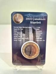 1 Türk Lirası  1915 Çanakkale  Köprüsü  Hatıra  parası  Özel  Sertifikalı  Kapaması içinde