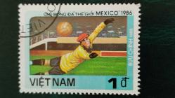 1986 YILI VİETNAM Meksika FIFA Dünya Kupası  DAMGALI  ŞARNİYERSİZ