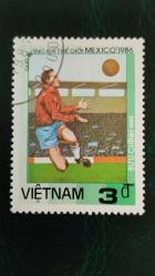 1986 YILI VİETNAM Meksika FIFA Dünya Kupası  DAMGALI  ŞARNİYERSİZ