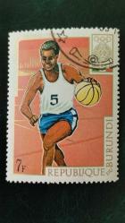 1968 YILI BURUNDİ MEKSİKA YAZ OLİMPİYATLARI DAMGALI  ŞARNİYERSİZ