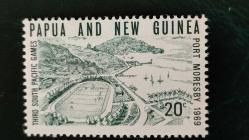 LOT.19 » 1969 YILI PAPUA YENİ GİNE Güney Pasifik Oyunlarının 3. Yıldönümü, Port Moresby  NADİR DAMGASIZ  ŞARNİYERSİZ