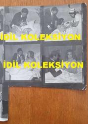 YEŞİLÇAM'IN YILDIZI HÜLYA KOÇYİĞİT'İN ORİJİNAL AJANS BASIN FOTOĞRAFI  - 18 x 18 cm EBADINDA - HÜLYA KOÇYİĞİT, EŞİ SELİM SOYDAN'LA BİRLİKTE YENİ DOĞAN BEBEKLERİ GÜLŞAH'I KUNDAĞINDA SEVİP KOCAKLARKEN ÇEKİLMİŞ 7 FARKLI KARE TEK FOTOĞRAFTA. HER BİR KARE 6 x 5 cm EBADINDADIR. 1969