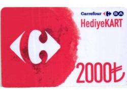 3K = MARKET  KARTI ( CARREFOUR SA * HEDİYE  KART ) 2.000  TL * PLASTİK - TEMİZ